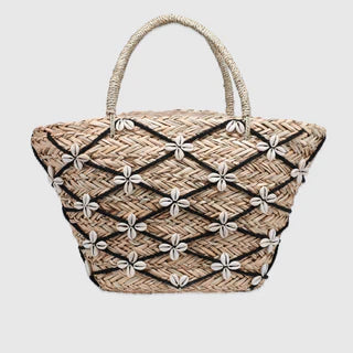 Sac Panier coquillages fils noirs, blanc s ou rouges