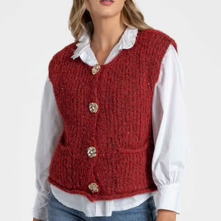 Gilet boutons dorés