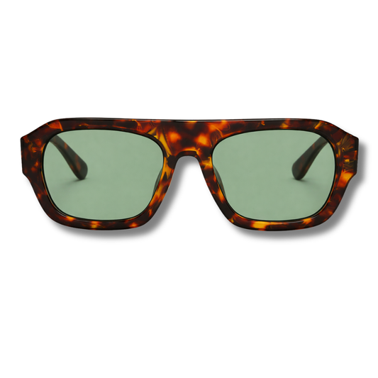 Lunettes de soleil carrées verres verts