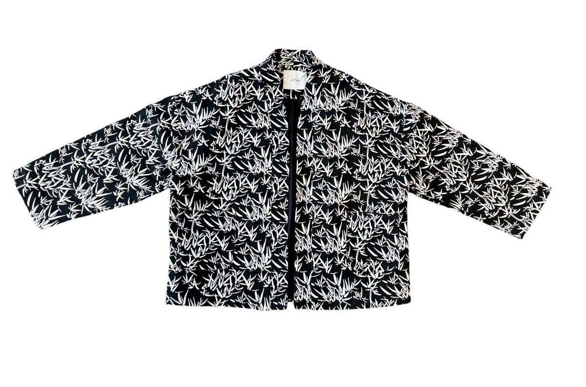 Veste kimono noir blanc