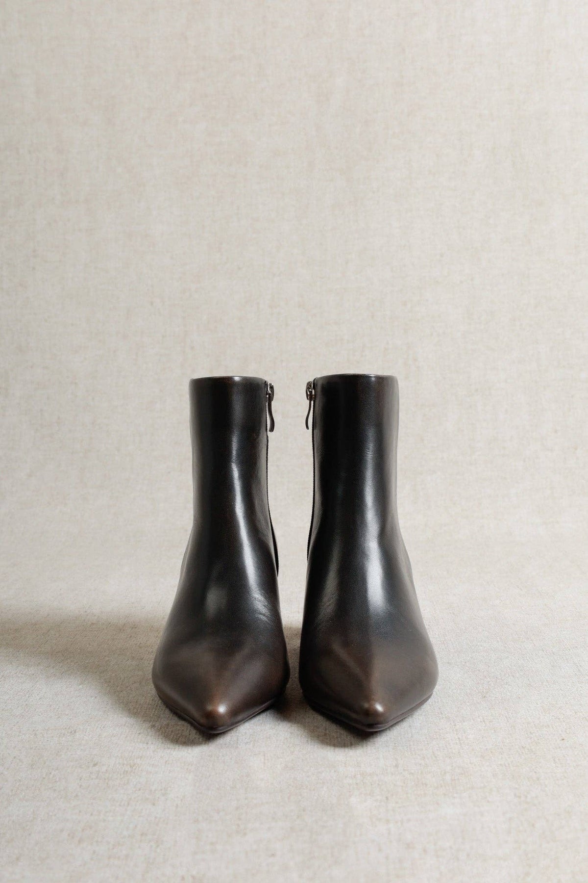 Bottes à talon en nappa à bout pointu