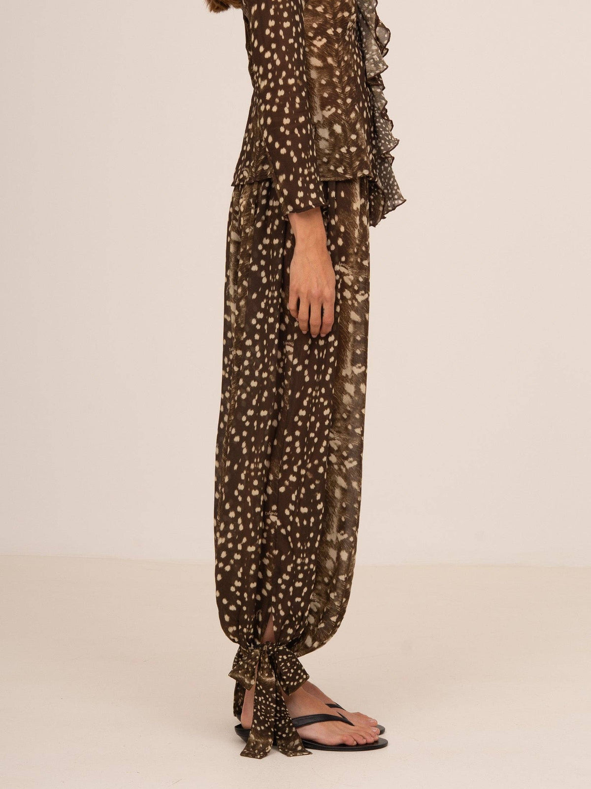Pantalon ballon imprimé animal Bambi Noir