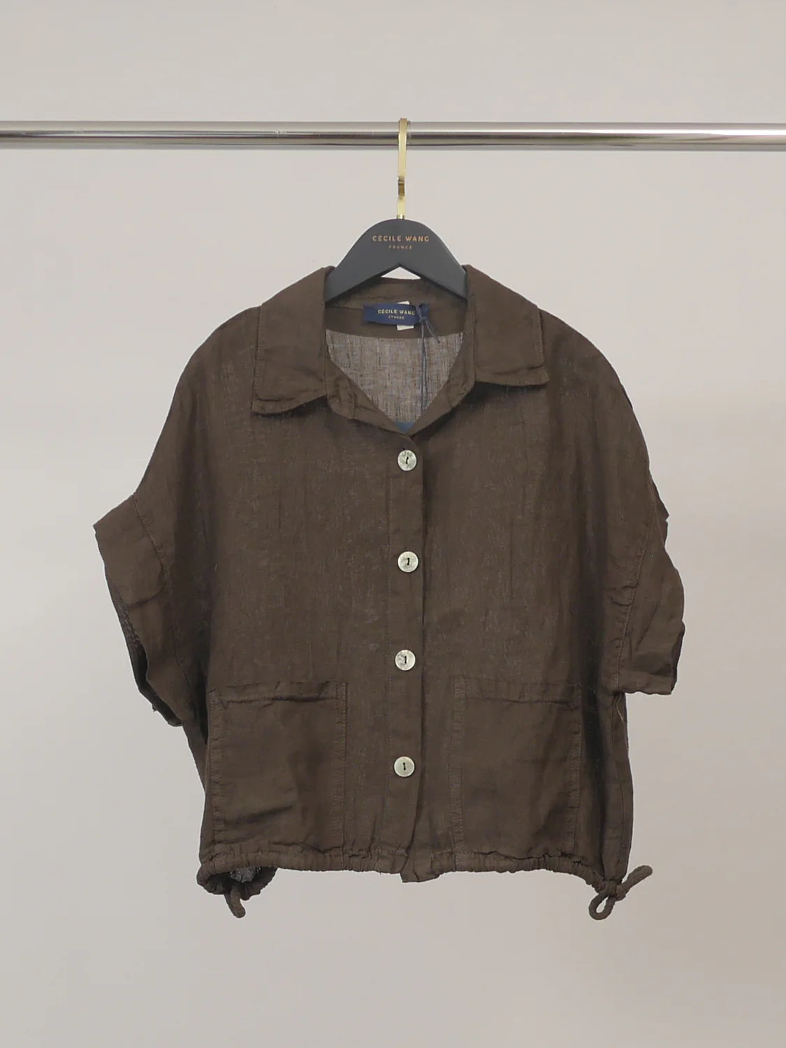 Chemise blouson courte en lin