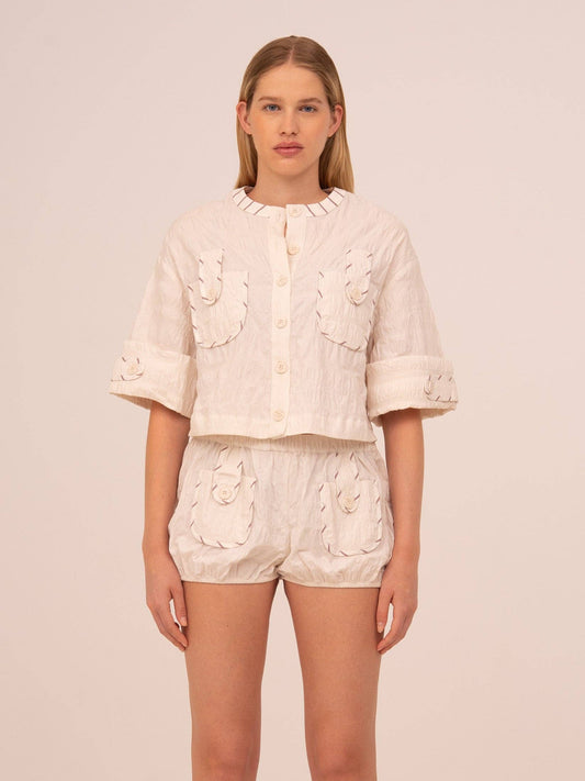 Chemise courte blanche Dune