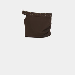 Top étoiles asymétrique chocolat ou gris