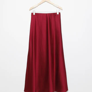 Jupe satinée Navy bordeaux ou black