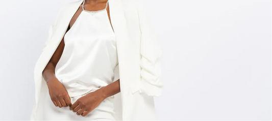 Top satin blanc et strass dos nu SMF
