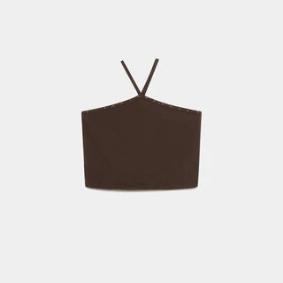 Top étoiles dos nu marron ou gris