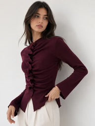 Gilet maille froncée