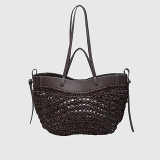 Sac combiné paille et bord couleur