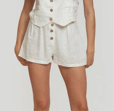 Short écru  lin et viscose