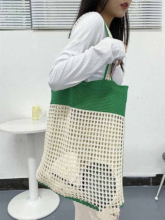 Accessoires de sacs ajourés bicolores pour la plage