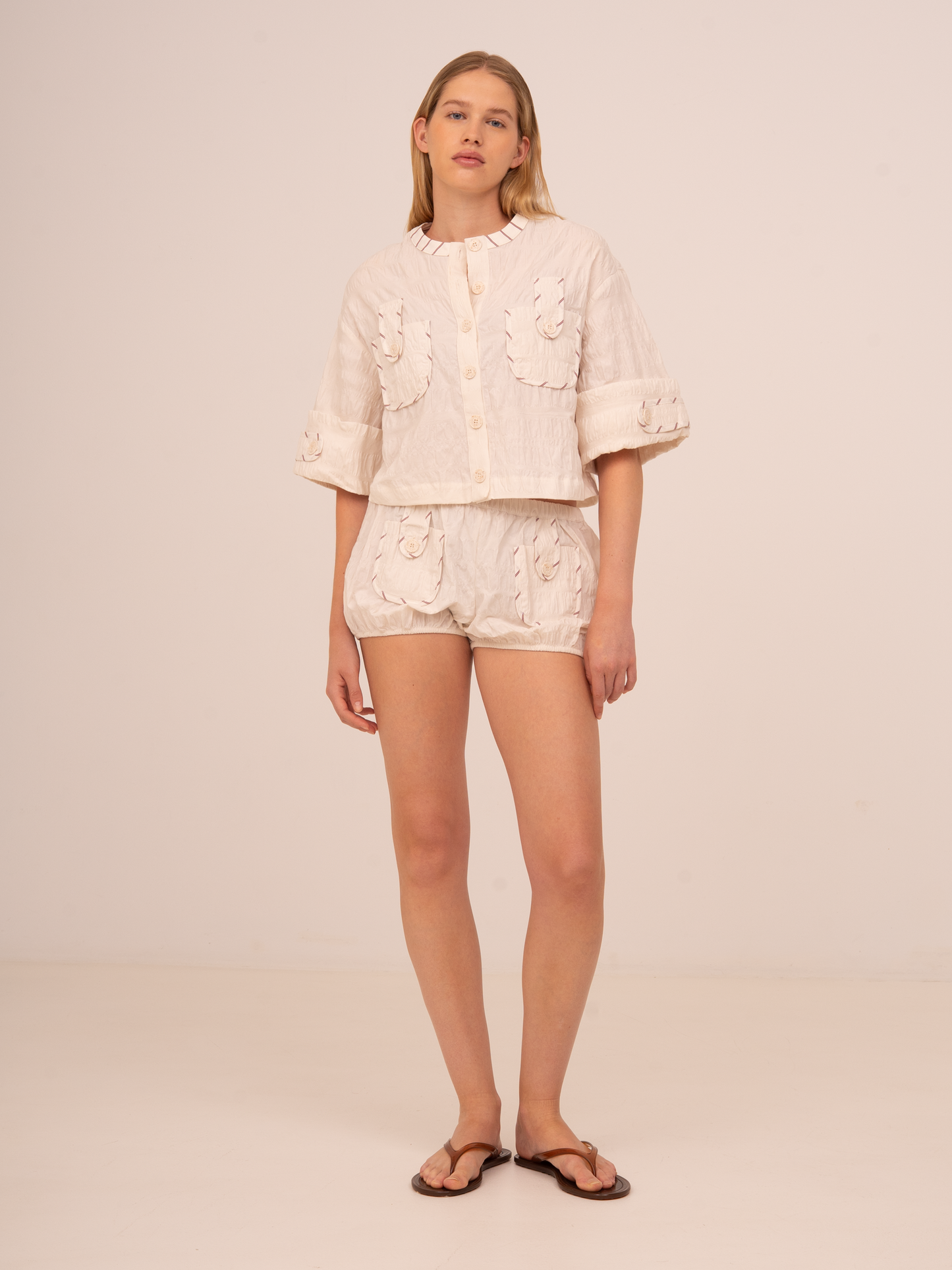 Chemise courte blanche Dune