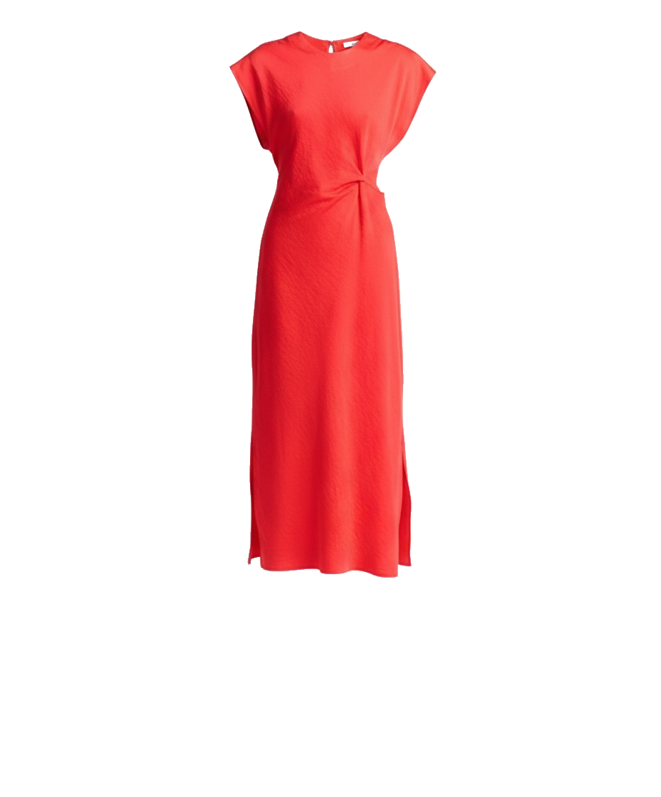 Robe nouée longue rouge - packshot