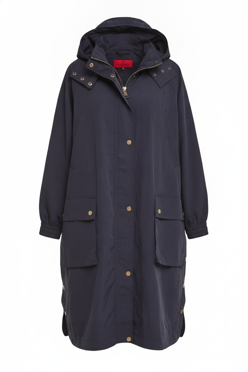 Parka marine doublée longue Let - packshot