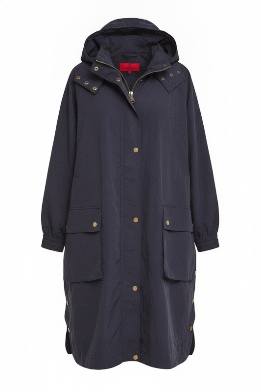 Parka marine doublée longue Let - packshot