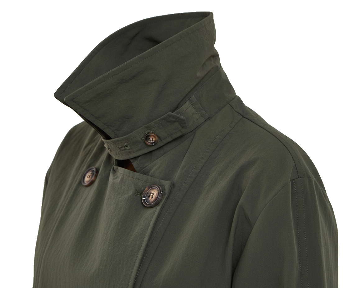 Trench large col boutonné marine beige ou kaki Let - packshot