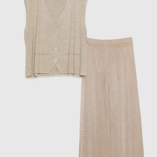Ensemble maille lurex gilet pantalon MG