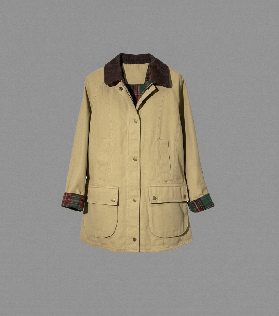 Barn Jacket beige doublée tartan - packshot