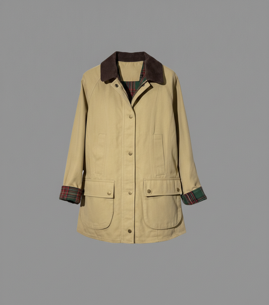 Barn Jacket beige doublée tartan - packshot