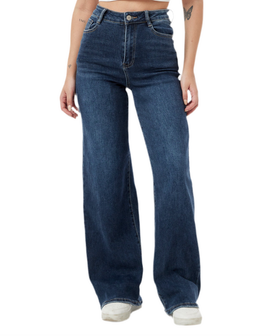 Jean dad fit full lenght denim bleu ou ciel Lauli