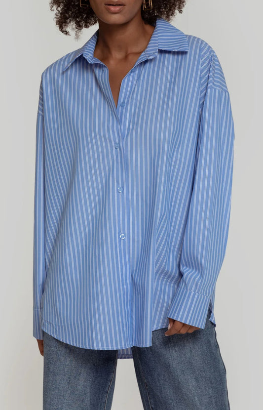 Chemise rayée bleue