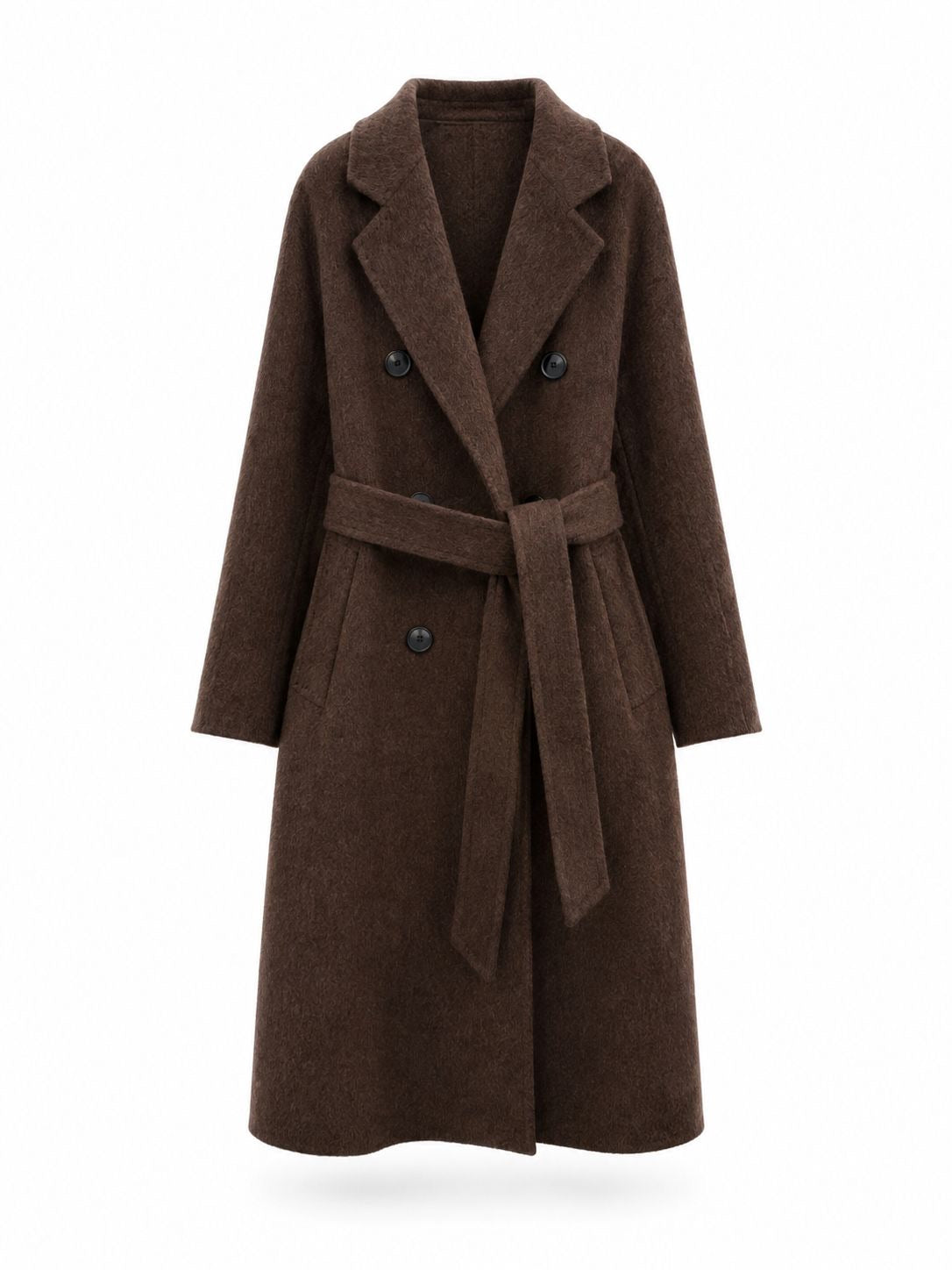 Manteau de laine long ceinturé