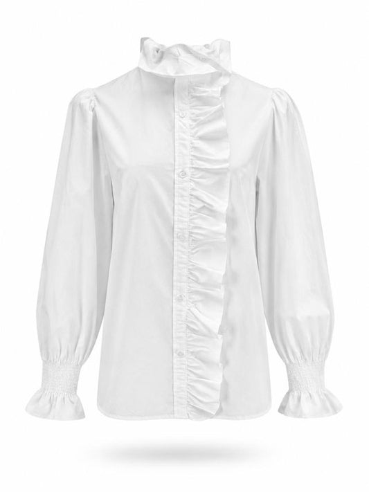 Chemise popeline coton col volant