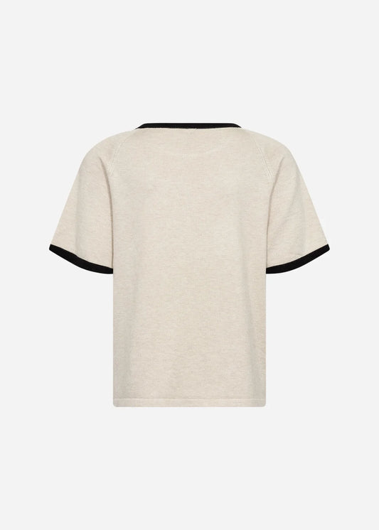 Pull manches courtes bord contraste