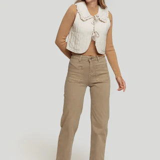 Jean droit blanc ou beige Massima
