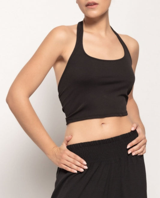 Dos nu noir crop top