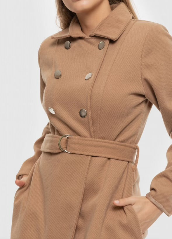 Manteau 3/4 ceinturé