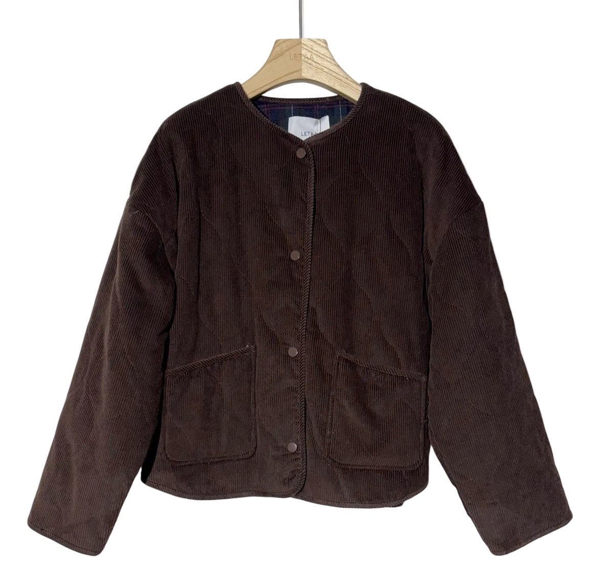 Veste velours côtelé marron matelassée