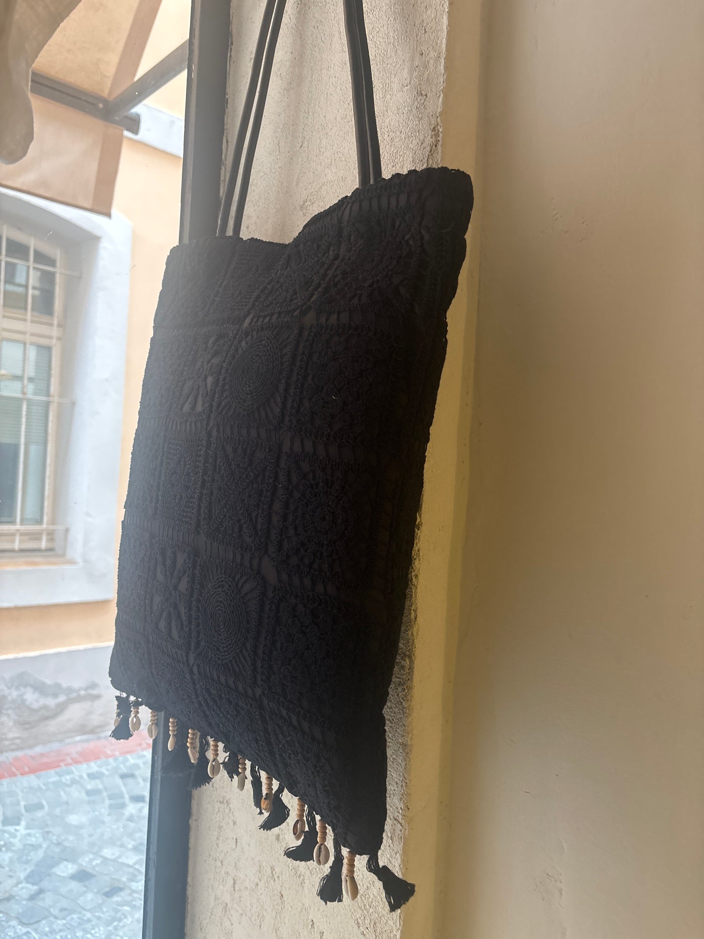 Sac crochet et coquillage