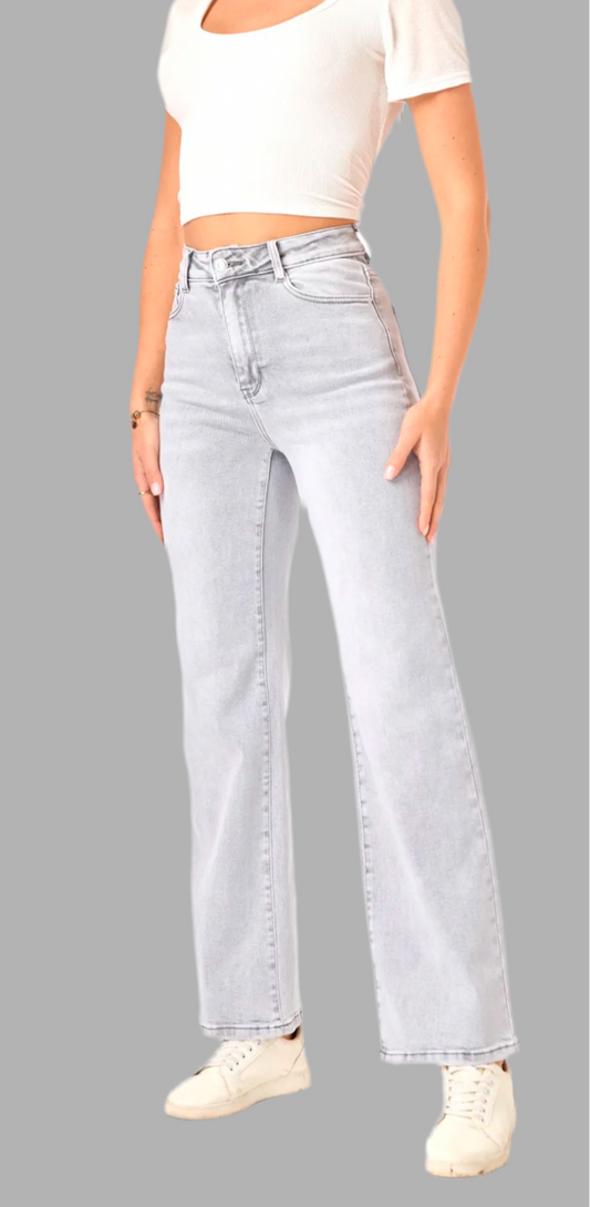 Jean wide leg gris full length lauli