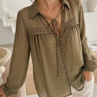 Blouse voile imprimé cachemire et fils de lurex