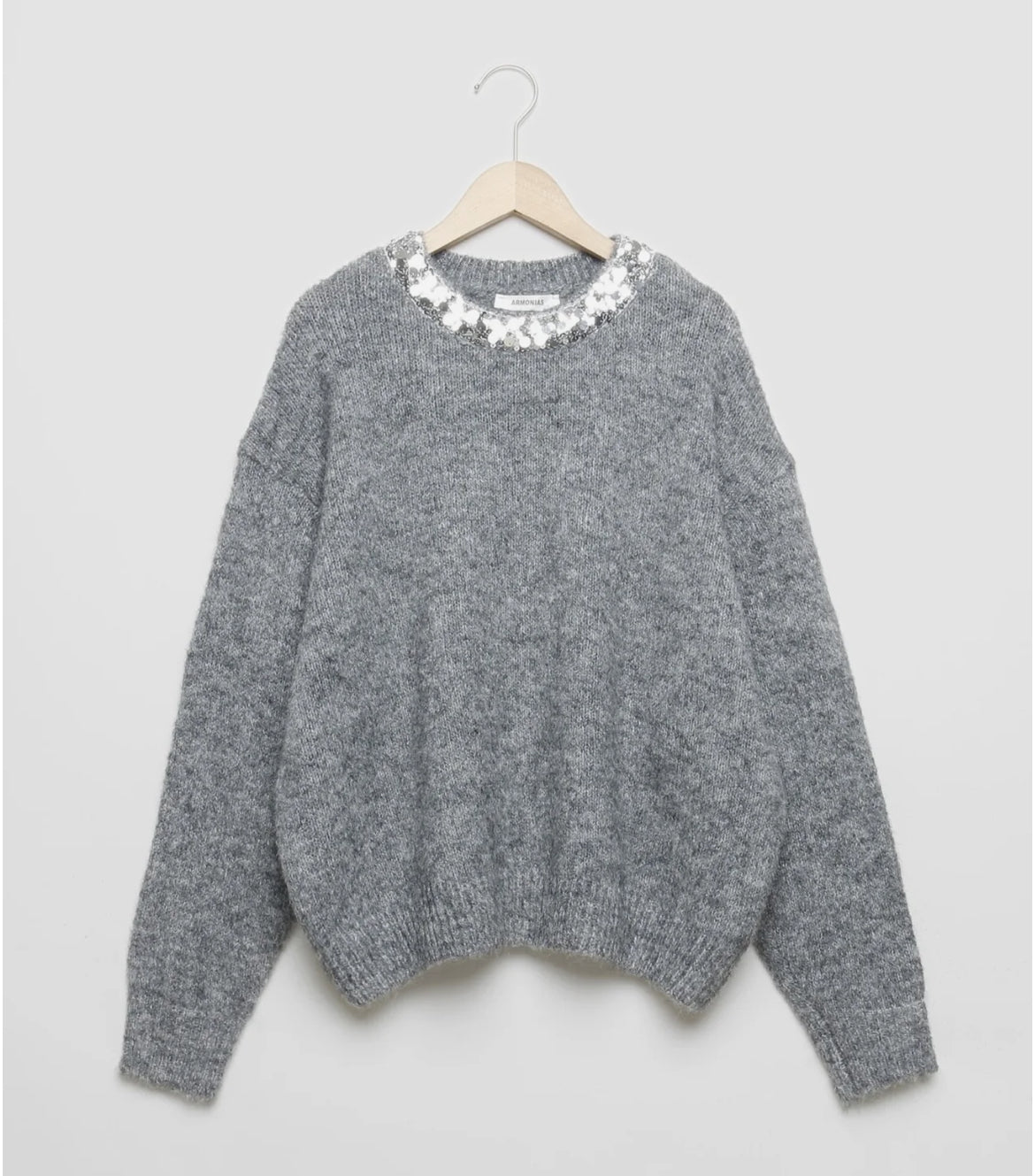 Pull col rond paillettes