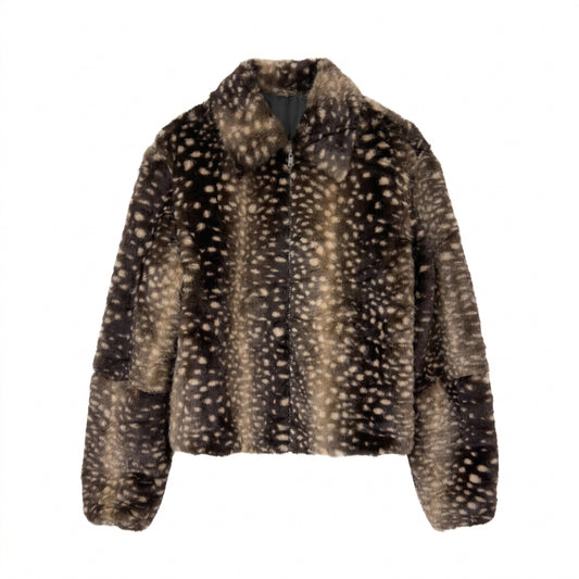 Blouson court effet fourrure Bambi