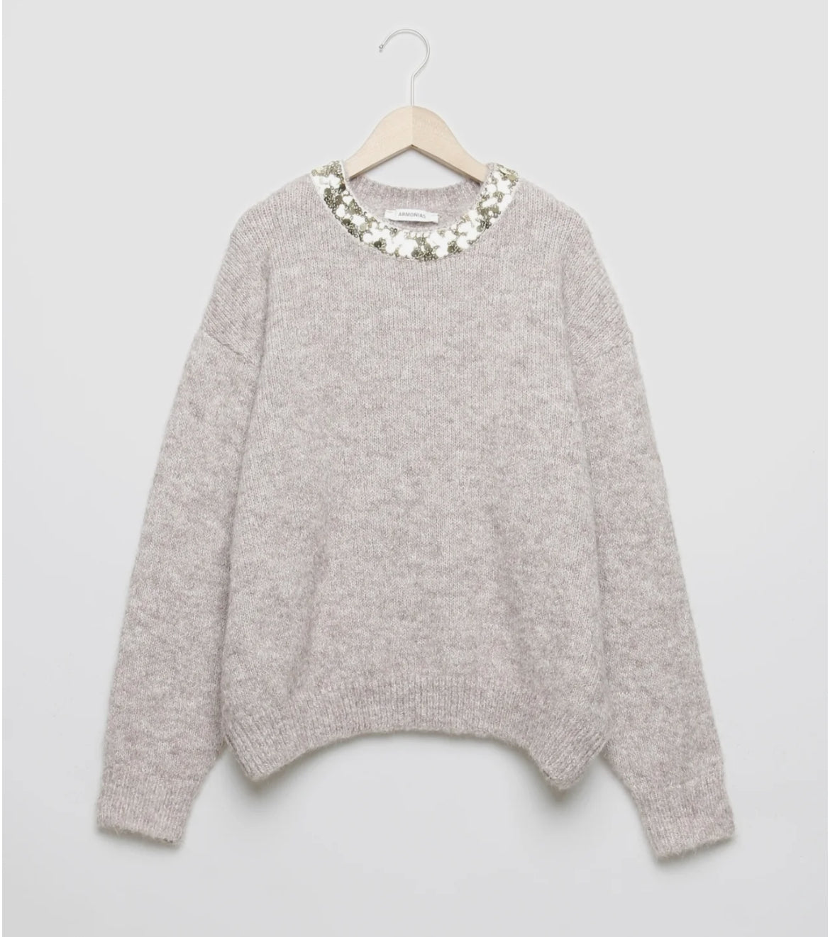 Pull col rond paillettes