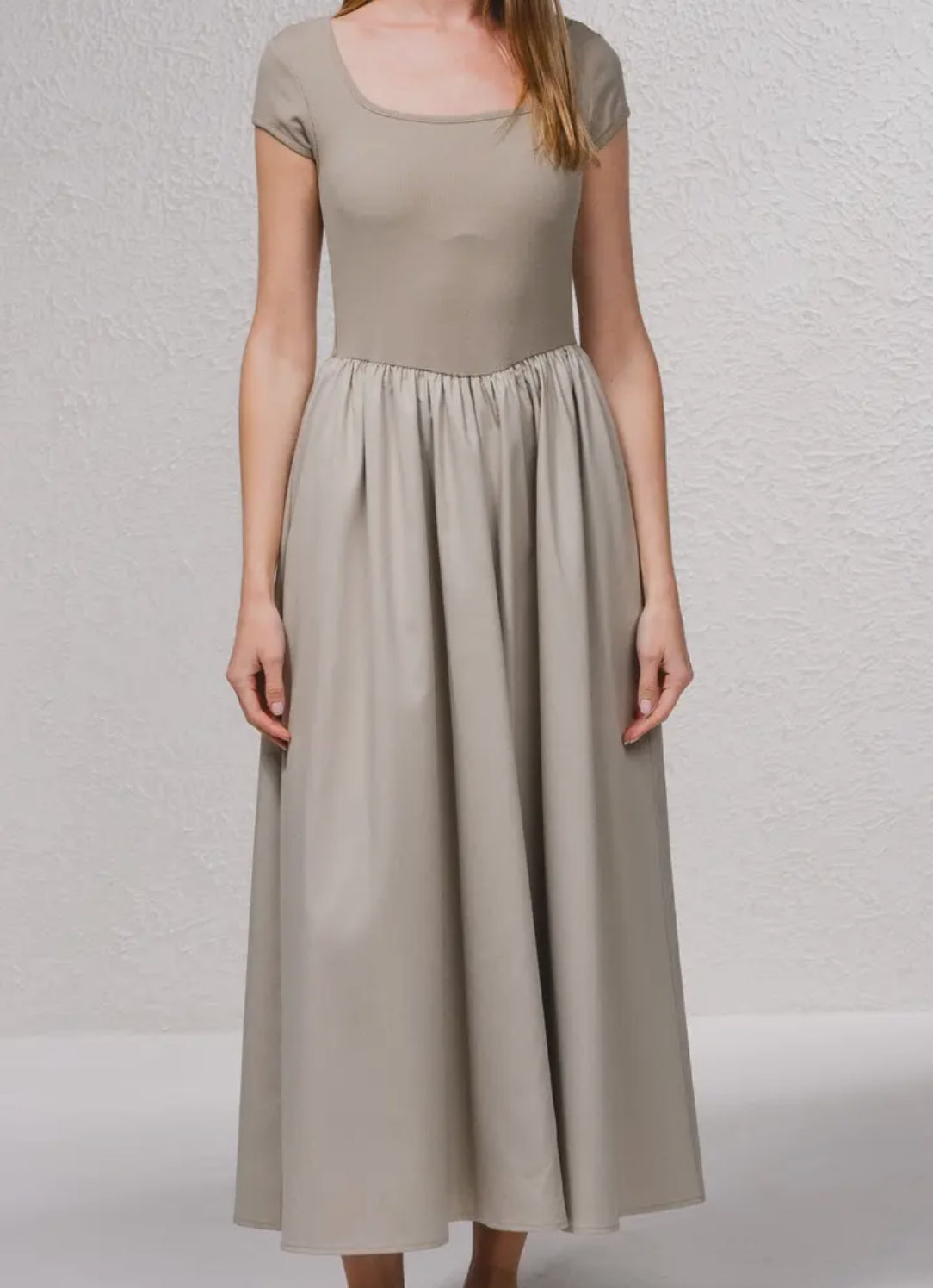 Robe marron maille et coton SMF