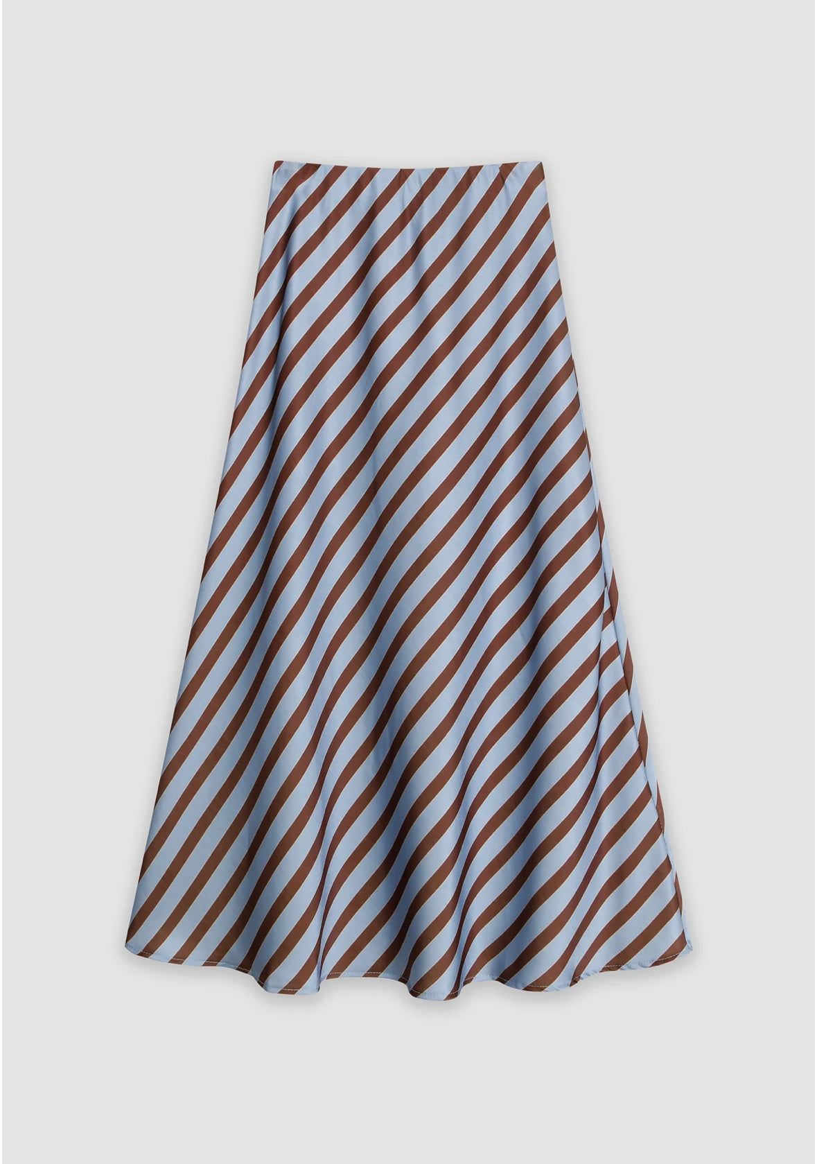 Jupe satin rayé bleu marron ou rose marron assortie
