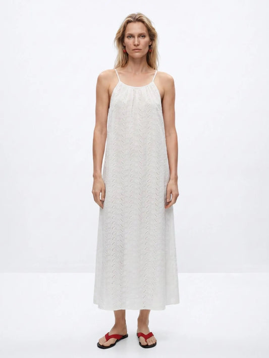Robe longue brodée