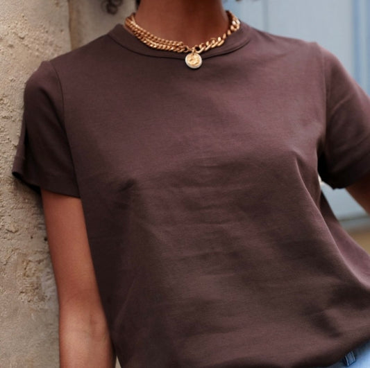 T shirt Oni col rond off-white blanc beige noir gris jaune chocolat