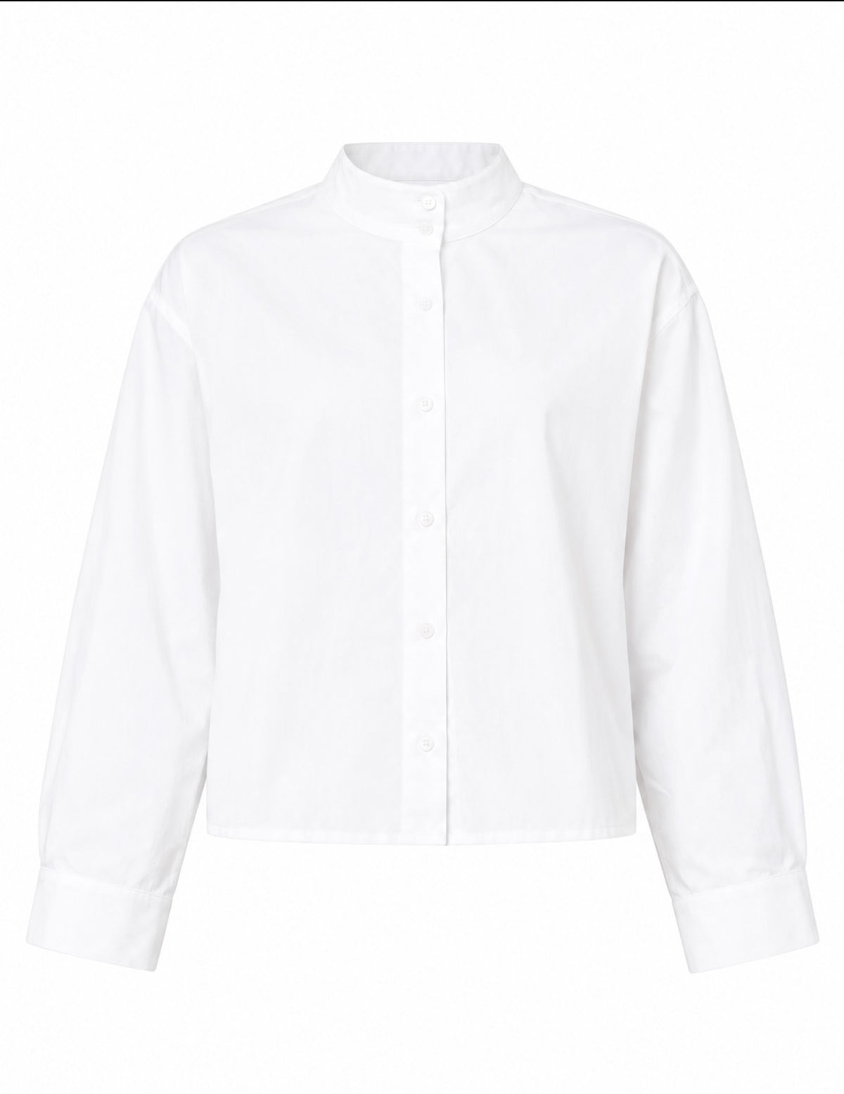 Chemise courte col Mao double boutonnage percale de coton