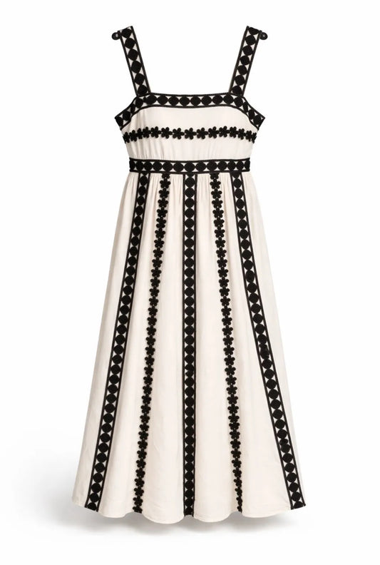 Robe longue brodée