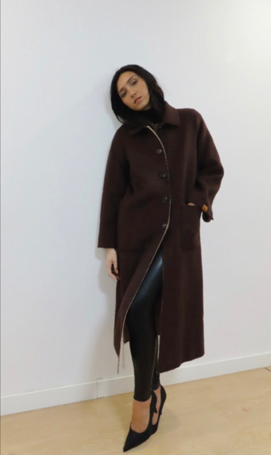 Manteau long réversible Elisa