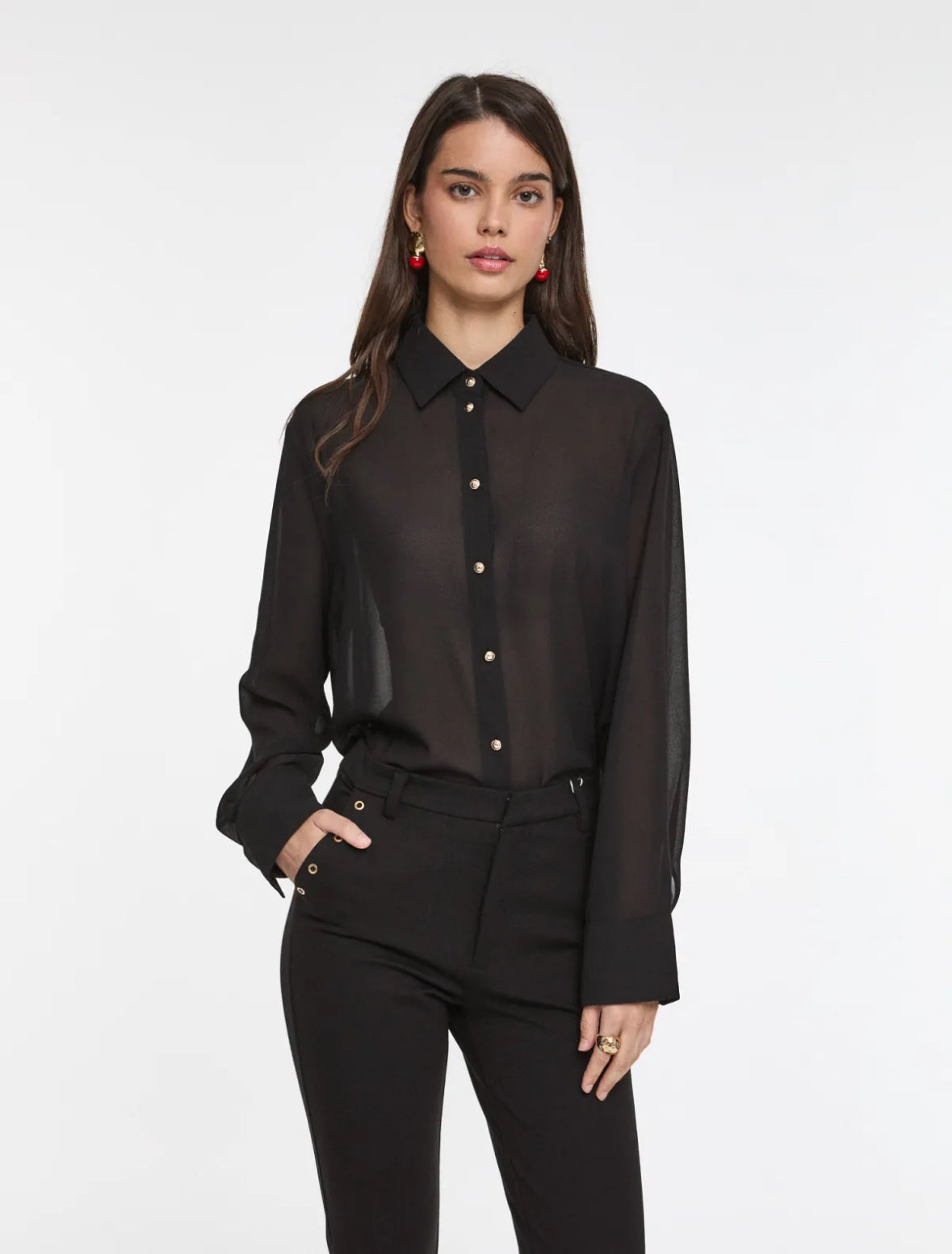 Chemise voile noire
