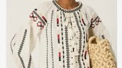 Blouse brodée manches ballons bobo