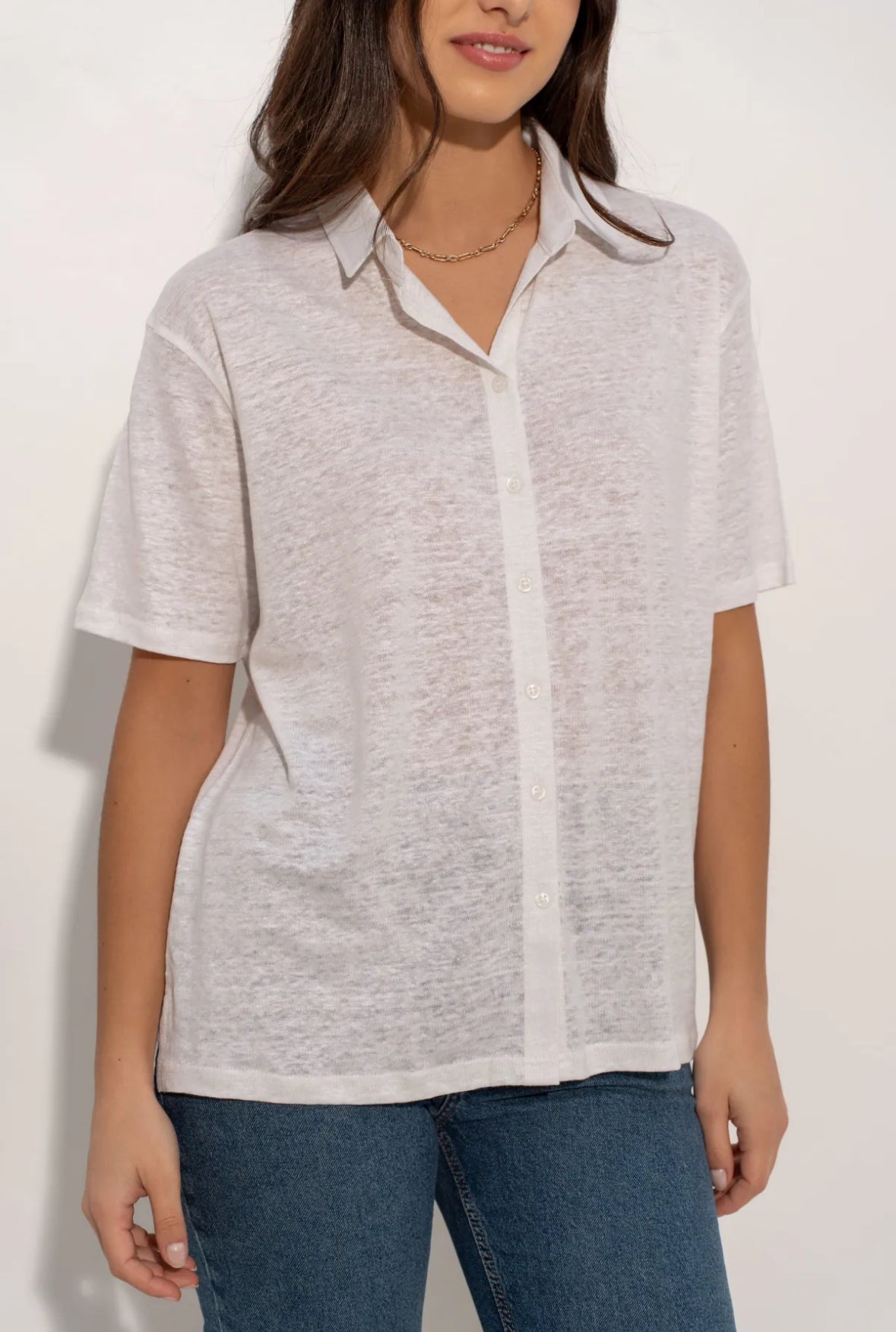 Chemise manches courtes lin
