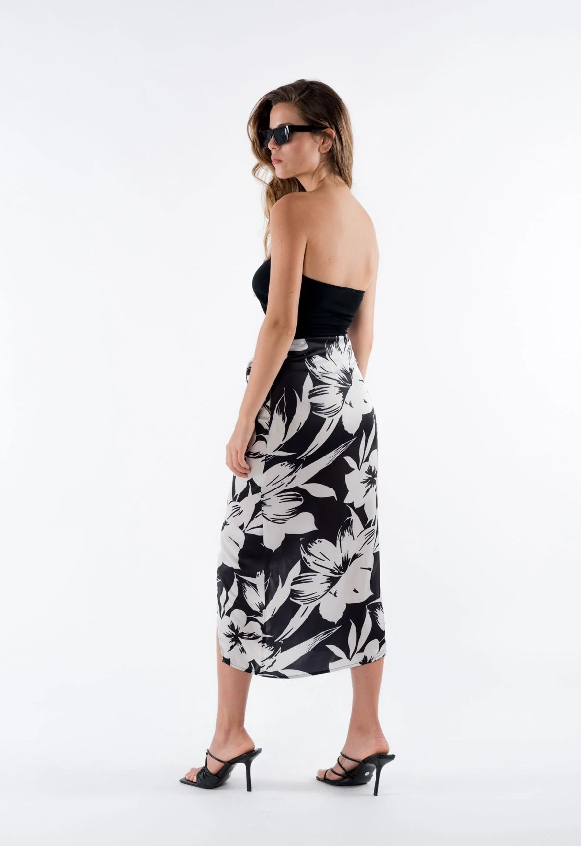 Jupe midi imprimé floral